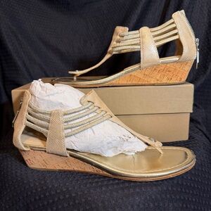 Donald J Pliner Metallic Mini Viper Wedge Sandal